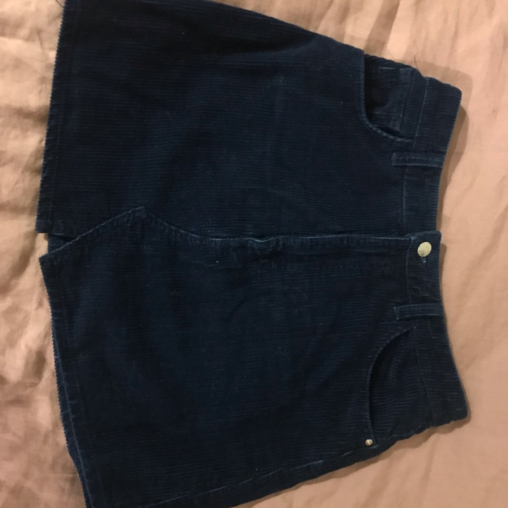 Zara Corduroy Navy Skirt